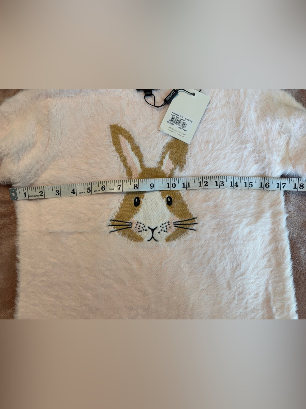 NWT Bardot Junior Fluffy Bunny Jumper Sweater, Light Pink, Girls Size 12-14 - Picture 6 of 7